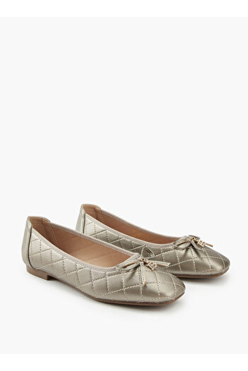 Flora Bella by Shoexpress Quilted Ballerina Shoes with Bow Detail