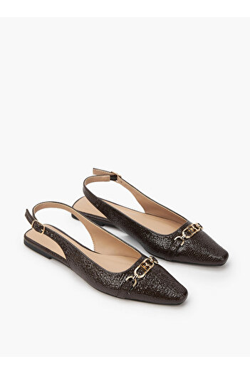 Flora Bella by Shoexpress Textured Chain Detail Sandals with Buckle Closure