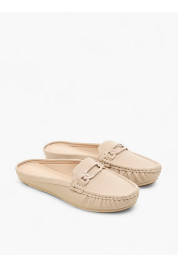 Le Confort Solid Metal Accent Slip-On Mules