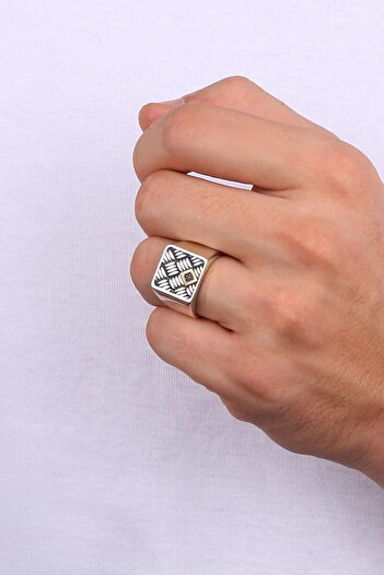 So CHIC... Gizli Geçit 14 Ayar Altın Erkek Gümüş Yüzük