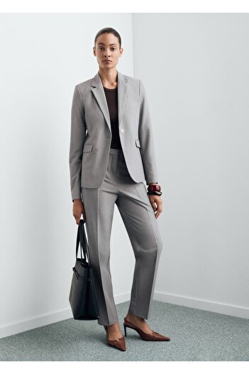MANGO Woman Straight cut fabric pants