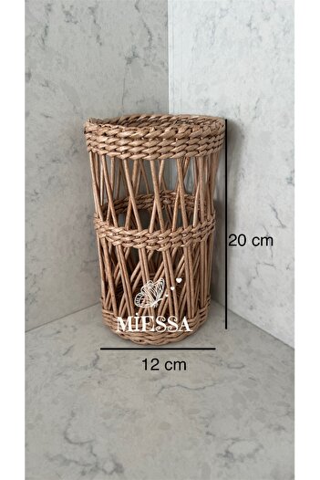 MİESSA Bohemian Style Wicker Spoon Rest, Kitchen Organizer Multipurpose Wicker Vase, Countertop Wicker Spoon Rest