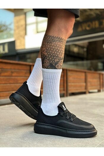BOA Ba0375 Special Knitted Knitwear Style Black Color Black Sole Sports Shoes