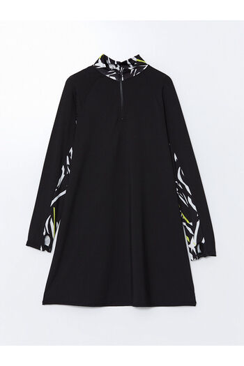 LC Waikiki LCW DREAM Μαύρο γιακά με μοτίβο γυναικείο μαγιό Hijab