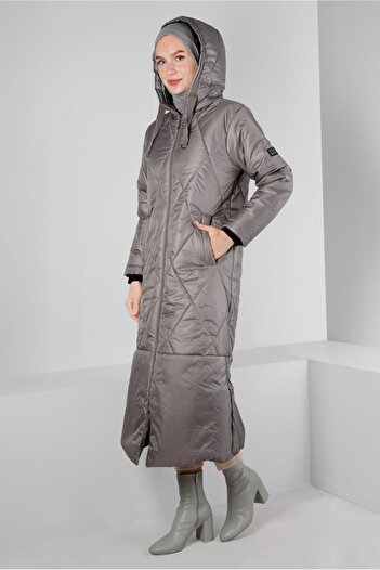 Alvina Drawstring Hooded Puffer Coat 90320