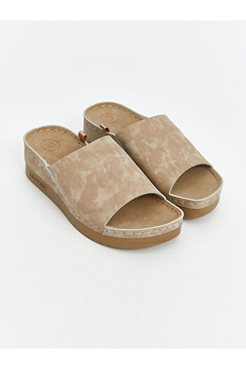 LC Waikiki Beige Suede Look Women's Slippers