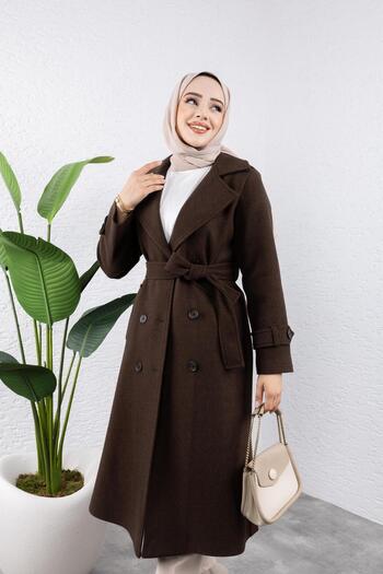 HARMAN BUTİK Women's Bellowed Bellow Coat