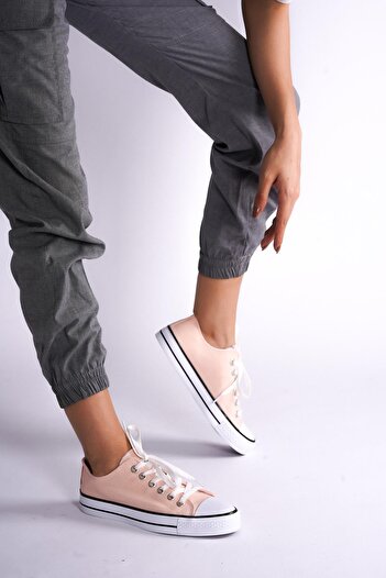 bescobel Unisex Pudra Keten Ayakkabı
