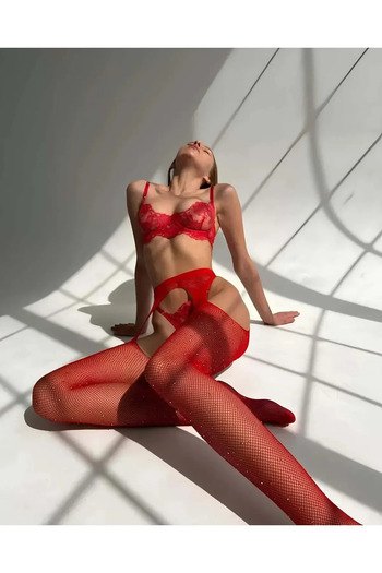 WİYONA Patterned Open Belly Bow Fancy Body Stocking