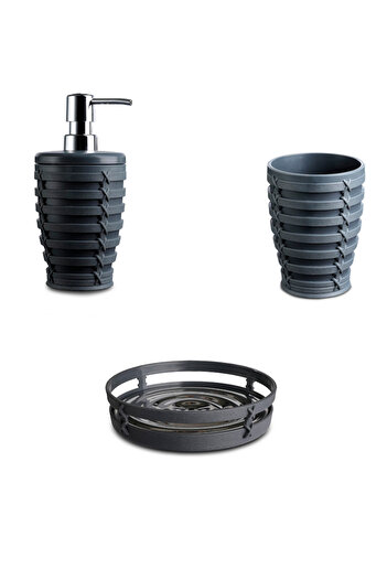 Prima Nova Gray Palm 3 Piece Bathroom Set