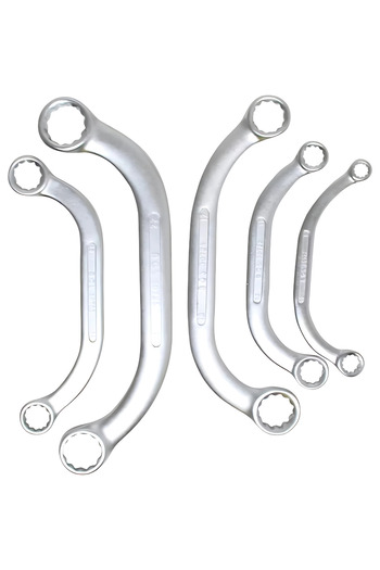barste Set of 5 U-type ring wrenches 8x10-21x22 mm, Chrome Vanadium, ergonomic