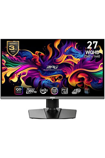 MSI 26.5” MPG 271QRX QD-OLED 2560x1440 (WQHD) QD-OLED 360HZ 0.03MS FreeSync Premium Pro Gaming (Oyun