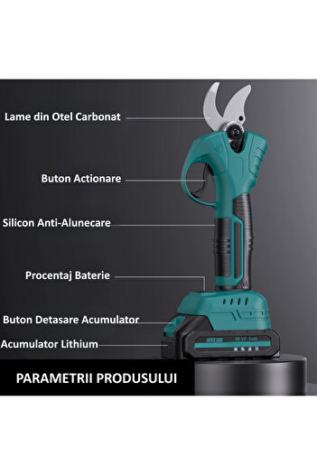 barste Professional electric pruner 48VF ​​5Ah, 2 batteries, vine