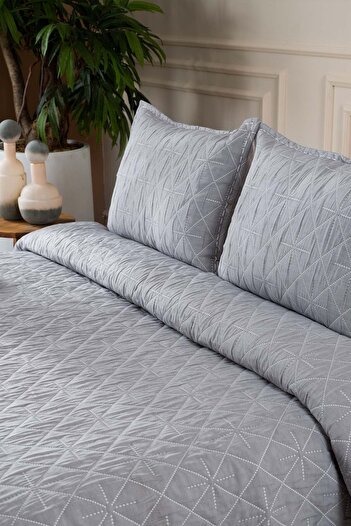 Koza Home Stella Indigo Cotton Double 3 Piece Bedspread 230X250 2 Pillows 50X70 5030