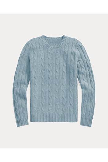 AQE FASHION Pulover de tricotat pentru femei, cu gât rotund, casual, simplu, elegant, albastru bebeluș