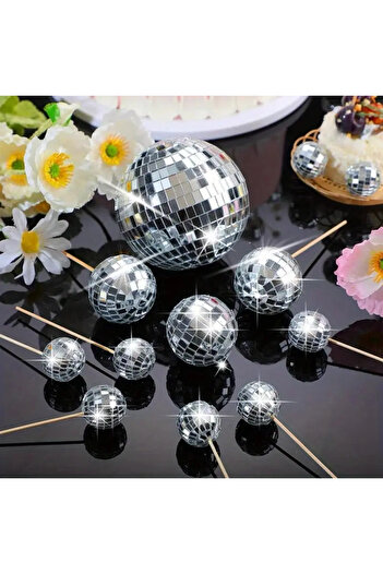 Çemrek Süs Parti Disco Topu Pasta Süsü 3 cm 4 lü