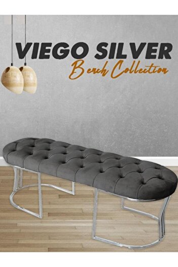 Gazzini Furniture Viego Silver Bench Puf