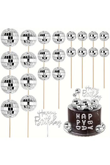 Çemrek Süs Parti Disco Topu Pasta Süsü 3 cm 4 lü