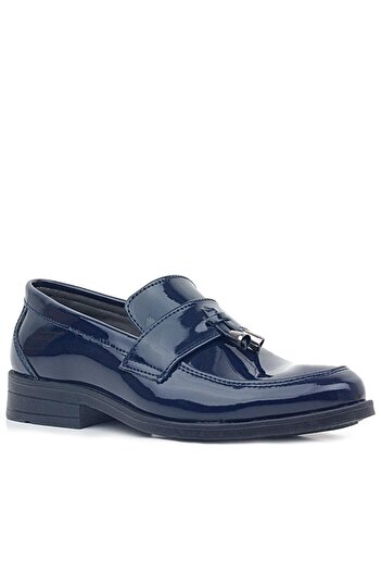 Rakerplus Men's Classic Kids Shoes - Navy Blue Patent Leather Loafer