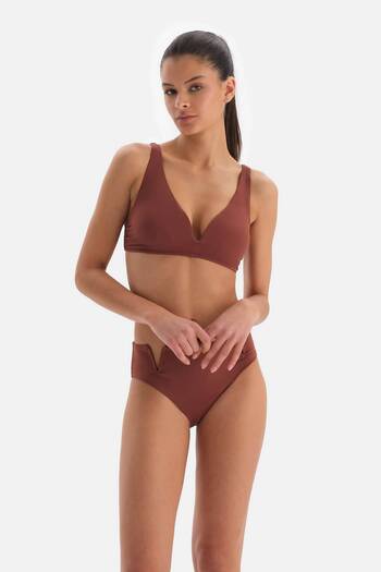 Dagi Brown Triangle Wide V Wire Bikini Top
