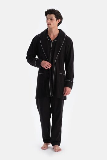 Dagi Black Mercerized Dressing Gown