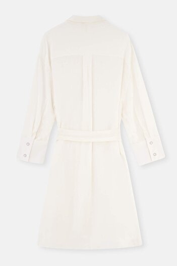 Dagi Ecru Front Buttoned Dress