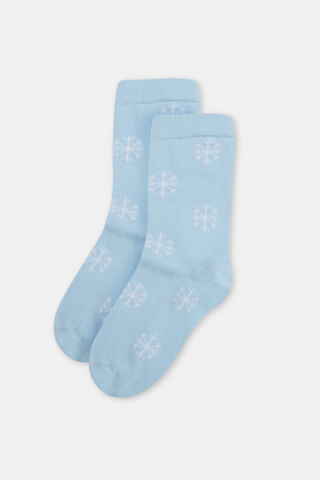 Dagi Light Blue Snowflake Patterned Socks