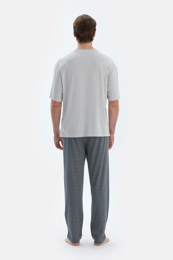 Dagi Σετ πιτζάμες σε γκρι Crew Neck Oversized Top Cotton Modal