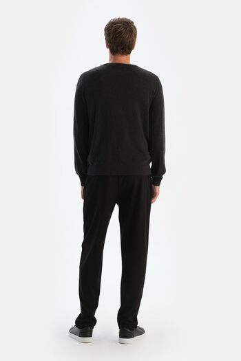 Dagi Anthracite Men's Cashmere Blend Bis Collar Knitwear