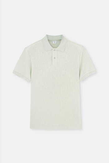Dagi Light Mint Jacquard Polo Neck T-Shirt