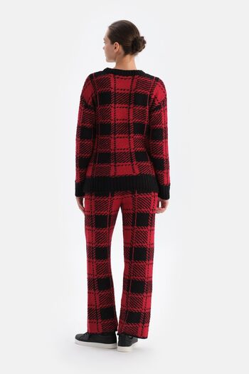 Dagi Red Plaid Fleece Sweatshirt