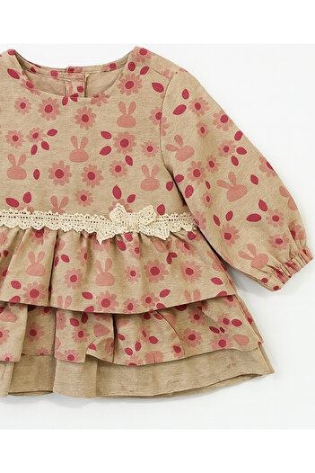 For My Baby Fou Baby Flower Printed Robe Dress