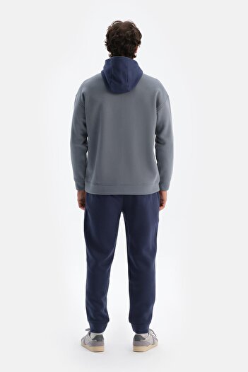Dagi Navy Blue Men's Jogger Sweatpants with Ribbed Trim