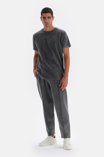Dagi Smoked Double Leg Ribbed Washed Sweatpants