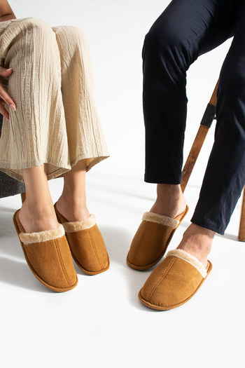 Special Action Men's and Women's Home Slippers - Winter Dowry Slippers with Fur Inside, Light Sole, Noiseless (Narrow Fit)
