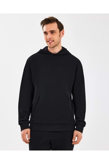 SKECHERS M Essential Hoodie Sweatshirt S242110 Ανδρικό φούτερ με κουκούλα ΜΑΥΡΟ