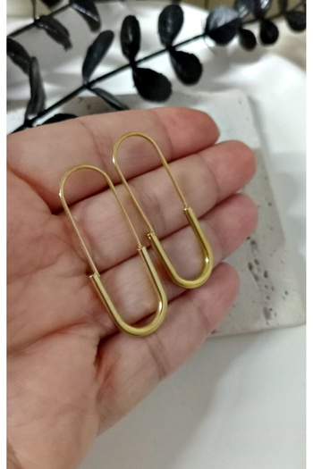 mos&more Stainless Steel Paperclip Stylish Casual Earrings
