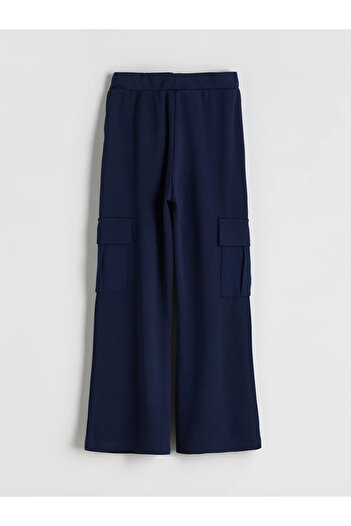 LC Waikiki Lcw Kidsnavy Blue Elastic Waist Cargo Sweatpants for Girls