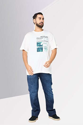 Replay Men Crew Neck Short Sleeves Graphic Print T-Shirt, White