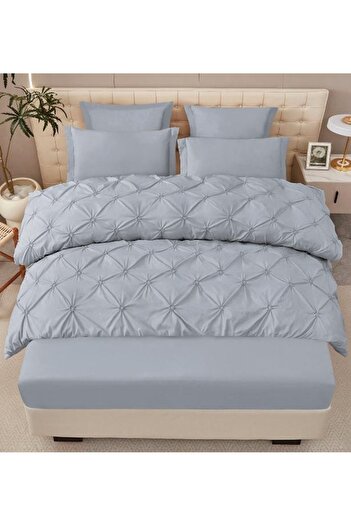 CHIRASO CHIRASO Linen, FINE, ELASTIC Sheet 180x200cm, Duvet Cover with PLEATS 200x230cm, 4 Pillowcases