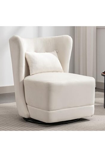 MAPLE HOME DECORATION Swivel Barrel Chair, 26" W Modern Round Accent Chair 360 Degree Swivel Single Circle Club