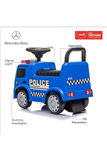 THE MOON Brand Police Licensed-Mercedes Benz foot to floor Ride-On, Premium, Easy to Operate, Family