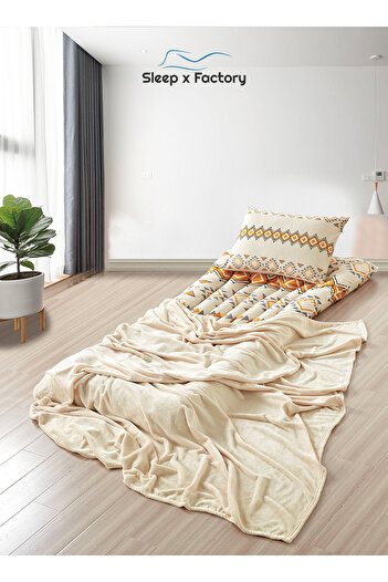 Sleep x Factory Guest & Travel Comfort Pack – Mattress, Blanket & Pillow – Premium Edition