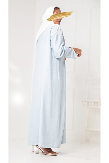 outline Sky blue abaya with a distinctive cut on the sleeves