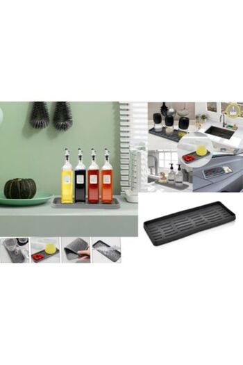 Leony Silicone Non-Slip Folding Oil Pot Stand Mat, Organizer Presentation Soap Dish Mat 23X10 cm
