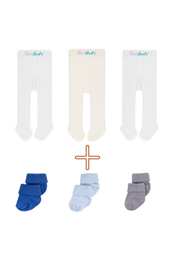 Novibaby 3-Piece Baby and Kids Cotton Pantyhose & Newborn Bamboo Baby Socks Set with Soft, Stretchy Construction