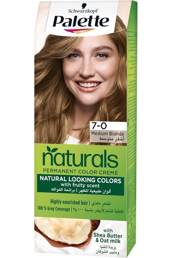 Palette Naturals Permanent Hair Dye from Schwarzkopf, Medium Blonde 7-0 - 110 ml
