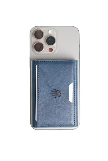 WATCHOFROYAL Storm Navy Blue Magnetic Adhesive 5 Compartment Magnetic Card Holder