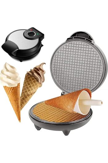 Generic Electric Waffle Cone Maker Machine - Double Side Heating with Non-Stick Stainless Steel Mould