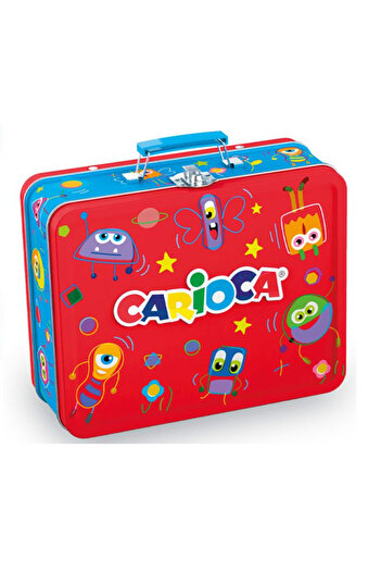 CARIOCA Metal Suitcase Set with 80 Fine Point Markers and Drawing Pad